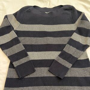 Market & Spruce Navy and Cream Striped Sweater